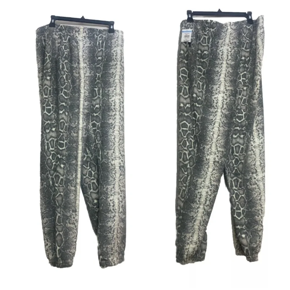 BB Dakota Gray Snake Skin Hiss Hers Womens Loungepants Sweatpants Large NEW - Picture 3 of 6